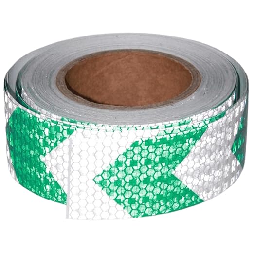 Reflective Tape Green White 2 inch Wide for Cars, Outdoor Waterproof High Visibility Safety Warning Adhesive Strips (66 feet)