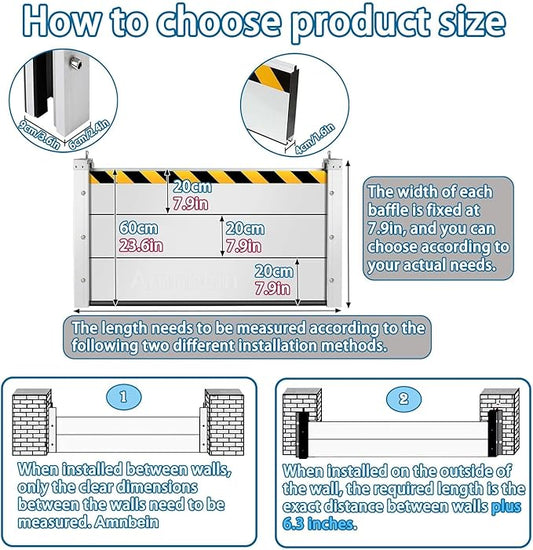 Reusable Flood Protection Barrier - Heavy Duty Aluminum Alloy Water Barrier for Doors, Reusable Water Barriers for Flooding for Garage Doors Doorway Driveway(H 5.24ft(160cm),17.5ft(5.3m))