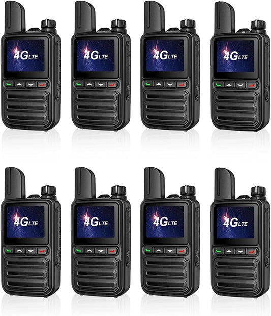 Unlimited Range Walkie Talkies Handheld PoC Two-Way Radio, pre-Installed SIM Card (Free for Life) Long-Range PTT Communication Suitable for fleets, Construction Sites, and Families(8)