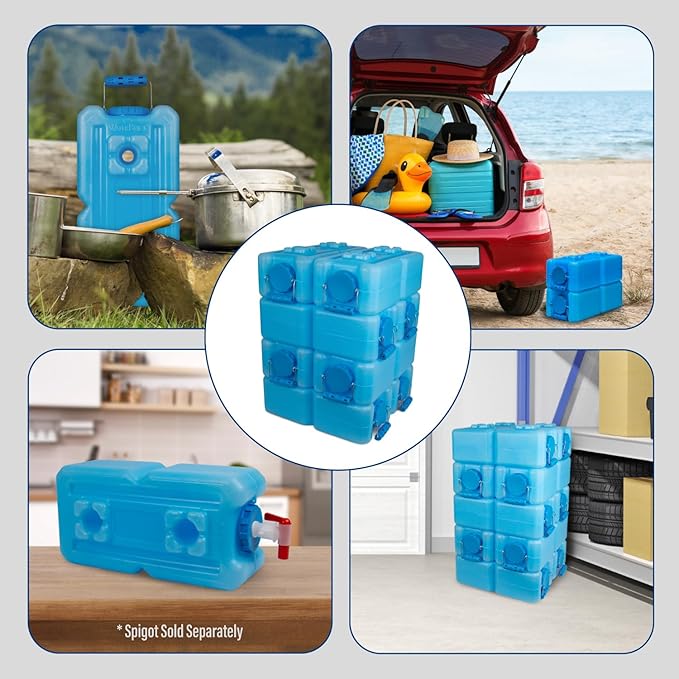 WaterBrick International WaterBrick Water Storage Containers for Emergency Water Storage | 6-Pack of Stackable 3.5 Gallon Water Container Bricks | Food-Grade HDPE Plastic | BPA-Free | STD Blue