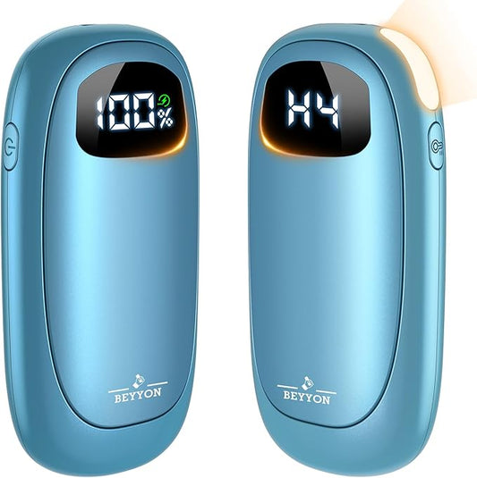 Hand Warmers Rechargeable-Electric Hand Warmers, Max 16 Hrs Warmth Up to 127℉, LED Display & Flashlight, Dual-Side Heating Portable Heater, Hunting Camping Essentials, Gifts for Men Women Raynauds