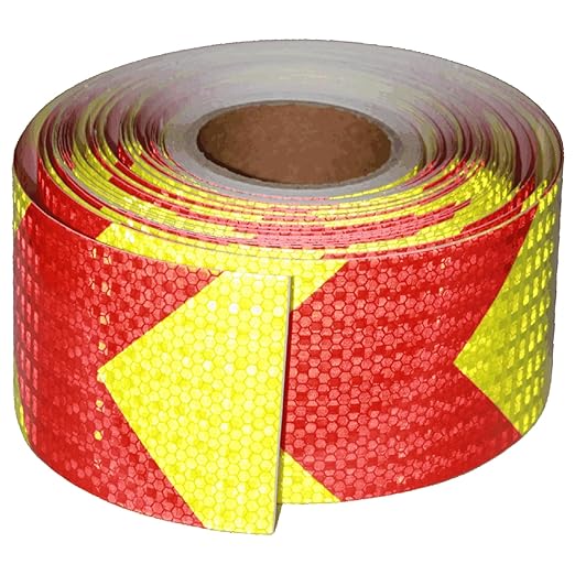 Reflective Tape 4 inch X 166 feet, Outdoor Waterproof Hazard Conspicuity Safety Warning Industrial Marking Tape