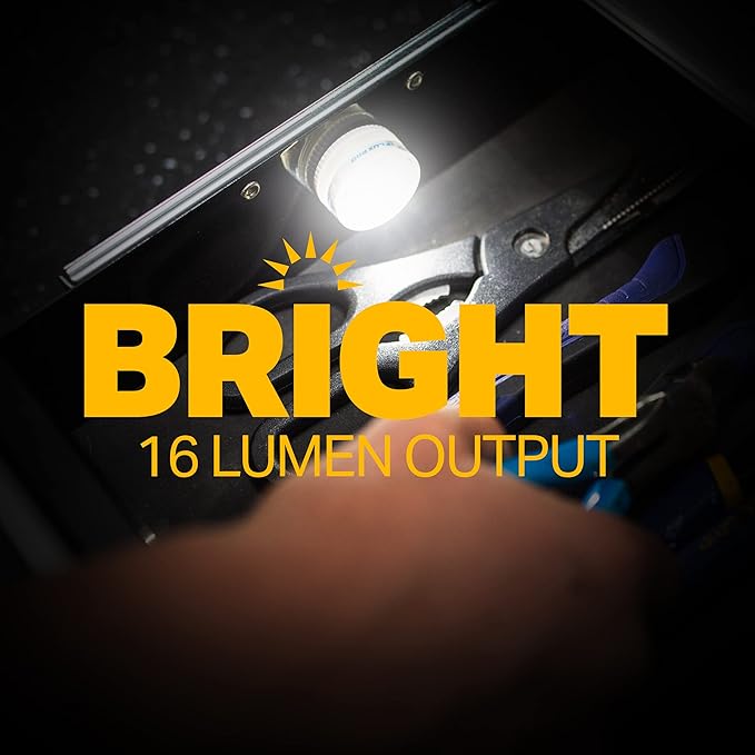 LUXPRO Waterproof Micro LED Puck Lights - 5 Pack Tap Lights Battery Powered - Adhesive Lighting Ideal for Under Cabinets, in Tackle Boxes, or on Bookcases