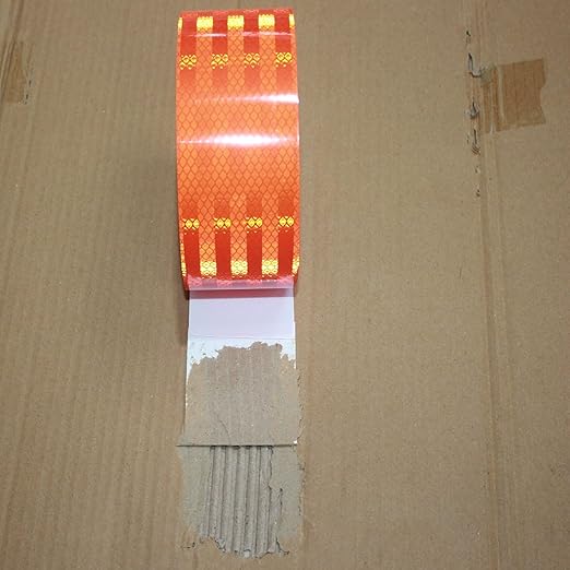 Non Fading Reflective Tape Orange Outdoor Waterproof 2 inch Wide, High Visibility Safety Warning Reflector Sticker Strips (168 feet)