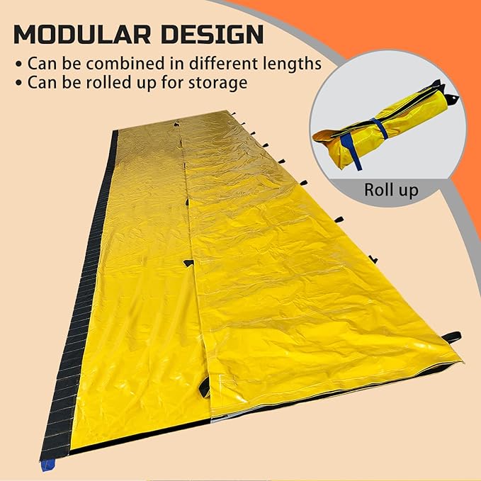 Flood Protection Self-Rising Water Gate Flood Barrier for Home,Garage Doors,Basements,Warehouses,Absorbent Sandbag Alternative L:19.5' x W:6.5' x H:2'