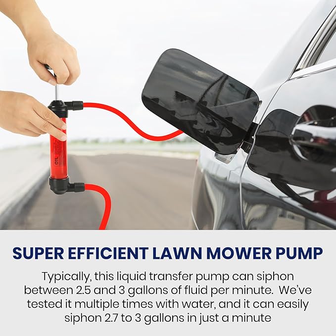 2nd Generation Fuel Transfer Pump Kit - Versatile Pump for Gas, Oil, RV Antifreeze, and More - Manual Hand Pump for Automotive, Lawn Mowers, Fish Tanks, and Transmission Fluid
