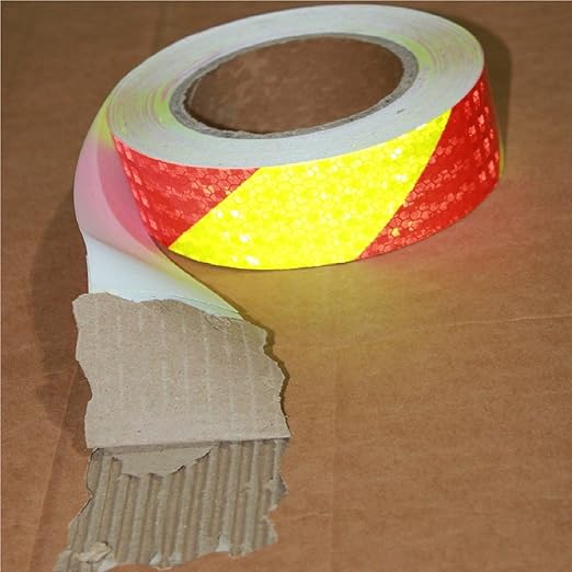 Industrial Reflective Tape 1 inch Wide for Trailer, Outdoor Waterproof High Visibility Safety Warning Adhesive Strips (66 feet)