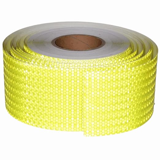 Fluorescent Yellow Reflective Tape Outdoor Waterproof 4 inch Wide, High Visibility Safety Warning Reflector Sticker Strips (168 feet)