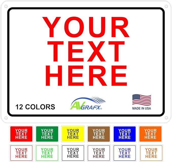 Custom Signs Outdoor Metal for Home Office Business Decor | Personalized, Door, Porch, Delivery. For Outside Or Inside Use. UV Resistant .040 Solid Aluminum. By avgrafx