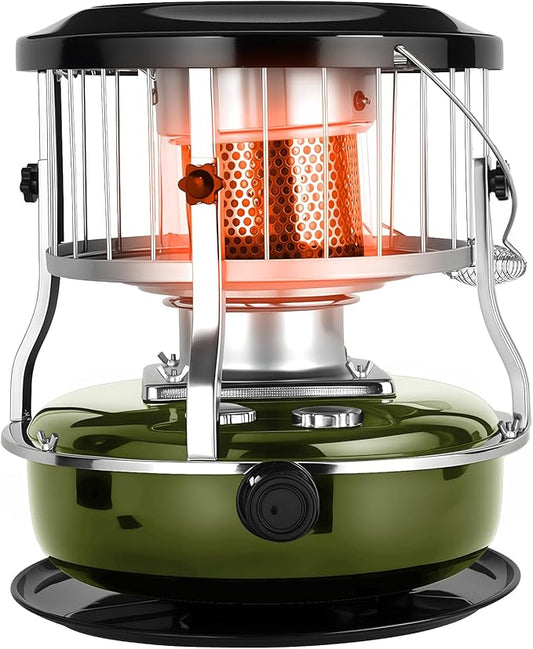 2 in 1 Portable Kerosene Heater Stove Kerosene Heaters for Indoor Use 9000 BTU Non Electric Heaters Indoor Outdoo for Camping Hunting Cooking and Emergency Heater Army Green