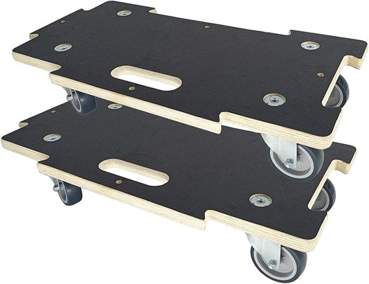 Hard Wood Mover Spliceable Dolly 550Lbs Capacity (2 Packs) 4 Wheels Heavy Duty Furniture Moving Connectable Design Dollier Upgraded Transport Roller