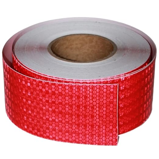 Red Reflective Tape Outdoor Waterproof 3 inch Wide for Automobile, High Visibility Safety Warning Adhesive Stickers Strips (166 feet)