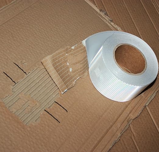 Non Fading Reflective Tape Silver Outdoor Waterproof 3 inch Wide, High Visibility Warning Industrial Marking Tape, Safety Stickers (68 feet)