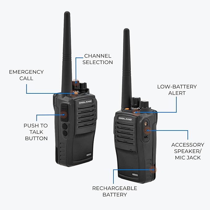 Midland MB400 Two Way Radio Six Pack/Multi-Charger Combo (MB400X6MC)