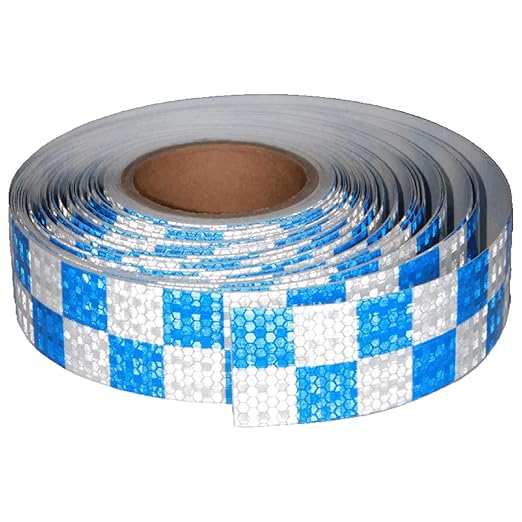 Reflective Tape Blue White 2 Inch x 168 Feet, Outdoor Waterproof Warning Reflector, Night Safety Stickers for Car Bicycles