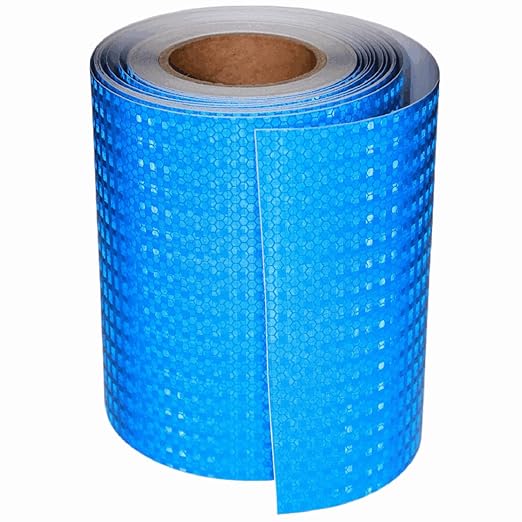Blue Reflective Tape 8 inch Wide, Outdoor Waterproof High Visibility Warning Industrial Marking Tape, Safety Stickers (68 feet)