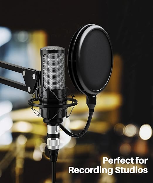 GEARit XLR Male to Female Microphone Cable (200 Feet, 1 Pack) 3-Pin Balanced Shielded Mixer, Recording Studio, Podcast - Black