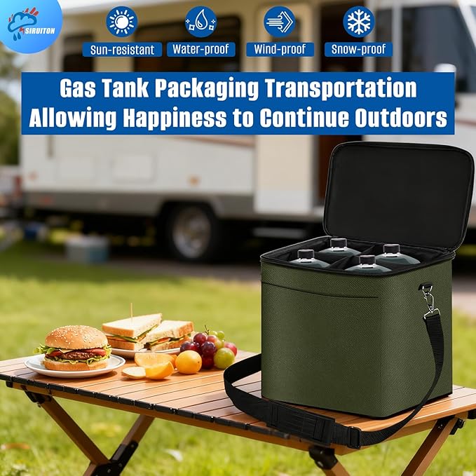 SIRUITON Mini Fuel Cylinder Storage Bag, Refillable Propane cylinder 1 LB Tank Cover, Small Propane Tanks Bag, 600D Oxford Fabric, fuel keg refillable propane tank Bag, for Outdoor Camping, cooking