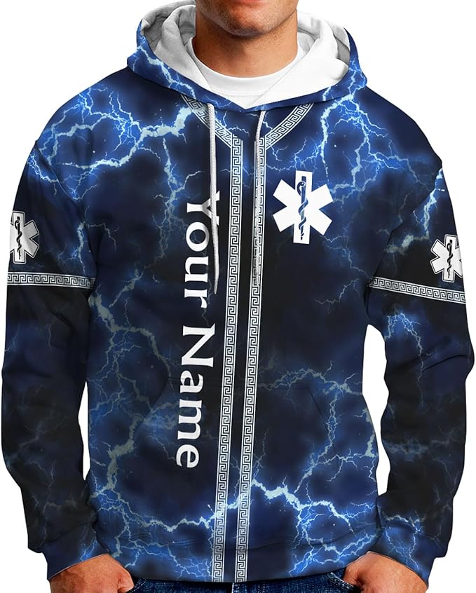 Personalized EMT 3D Shirt, EMT 3D Hoodie, 3D EMS Hoodies for Men, Medical Uniforms EMS Shirt, Emergency Medical Service Shirt