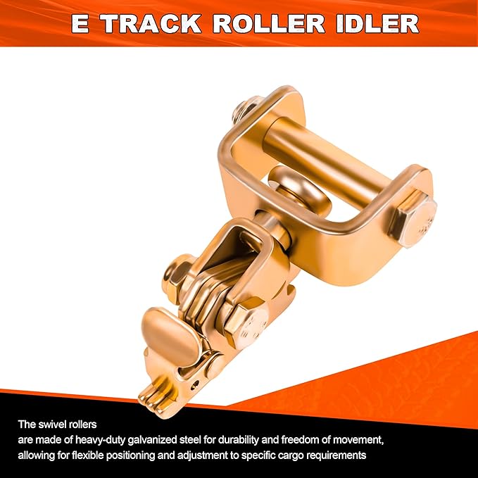 E Track Roller Idler Swivel Anchors, 4 Pack, Heavy-Duty Tie Down Fitting for E-Track Ratchet Straps, Wheel Straps, Trailer Tie-Down System for Car, ATV, UTV, Flatbed, Truck Accessories