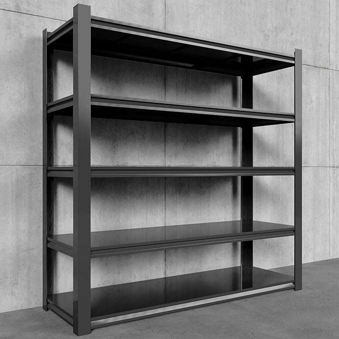 Garage Shelf,Heavy Duty Storage Rack Load 3000lb,5-Tier Metal Garage Shelving for Kitchen,Basement,24" D x 47" W x 84" H
