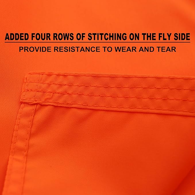 Heavy Duty Orange Safety Flag 12x18 Inch -Longest Lasting Oxford Nylon 210D | Four Rows Stitching Fly Ends | Attention Safety Flags Decoration Gift Boat UTV ATV Car Bike Yacht Warning Banner