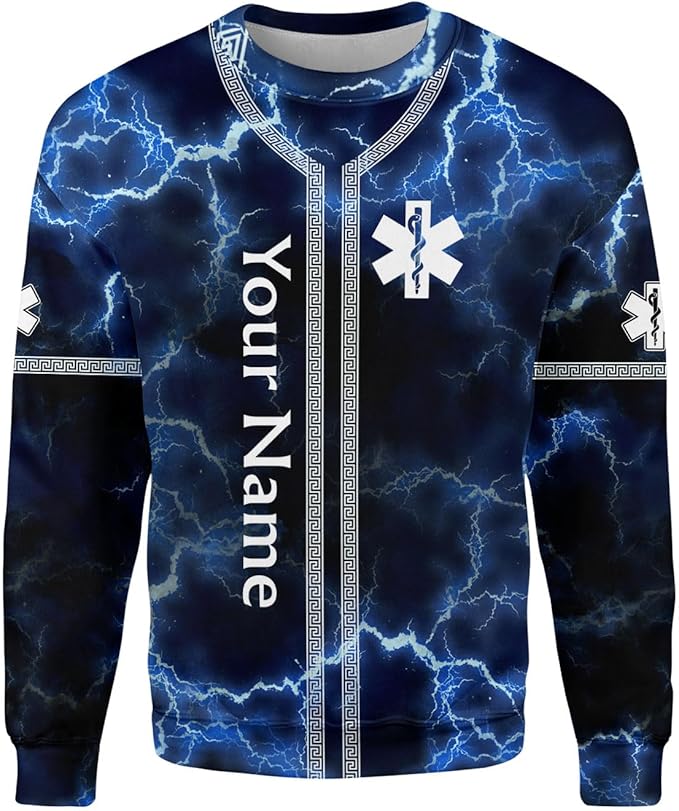 Personalized EMT 3D Shirt, EMT 3D Hoodie, 3D EMS Hoodies for Men, Medical Uniforms EMS Shirt, Emergency Medical Service Shirt