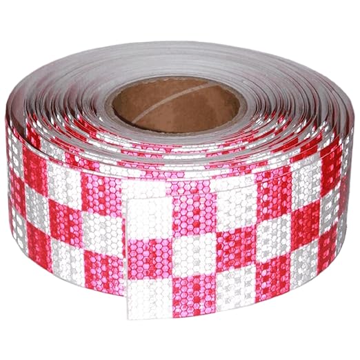 Reflective Tape Red White 3 inch Wide for Automobile, Outdoor Waterproof High Visibility Safety Warning Adhesive Strips (166 feet)