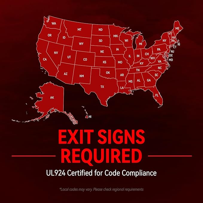 LEONLITE LED Edge-Lit Exit Sign, Aluminum Housing Emergency Exit Light with Battery Backup, UL Listed, Double-Sided Acrylic Panel, 120/277V, Multiple Mounting for Commercial Use, Red, Pack of 4