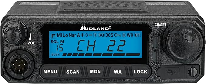 Midland® MXT500 50-Watt GMRS Mobile Radio - for Farms, Ranches, Overlanding, Trails, and Off-Roading - 8 Repeater Channels, Compact Design, External Magnetic Mount, 2.1dB Unity Gain Antenna