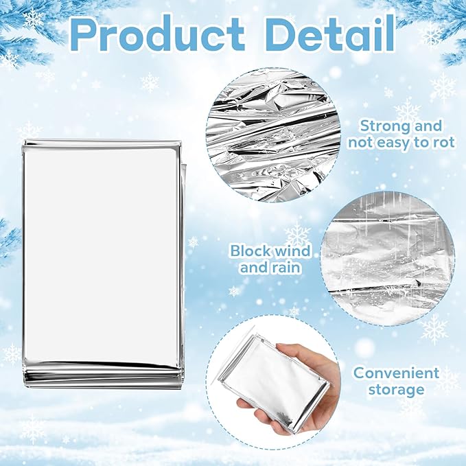 60 Pcs Homeless Care Package Supplies Winter Beanie Gloves Sock Drawstring Bags Emergency Blankets for Men Women