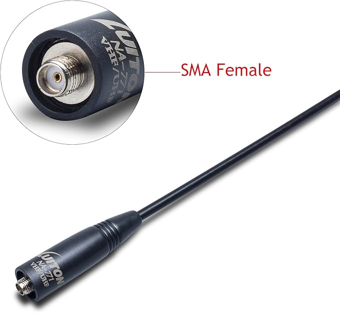 Radio Antenna for BaoFeng UV-5R/888S Long Range Walkie Talkie Antenna 15.6-Inch Whip VHF/UHF (144/430Mhz) Antenna SMA-Female（1 Pack）