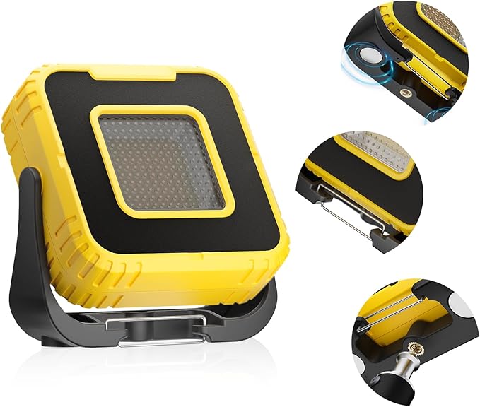 COPPA Work Lights, Portable Working Light 3000mAh Rechargeable 6 Light Modes & Brightness Adjustable Cordless LED Work Lamp with Magnetic for Camping Garage Repair Hiking