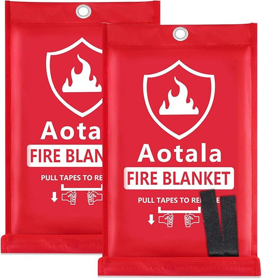Fire Blankets Emergency for Home and Kitchen Fire Emergency Blanket for Home Fireproof Blanket for Camping, Grill, BBQ, Picnic, Fireplace, Office