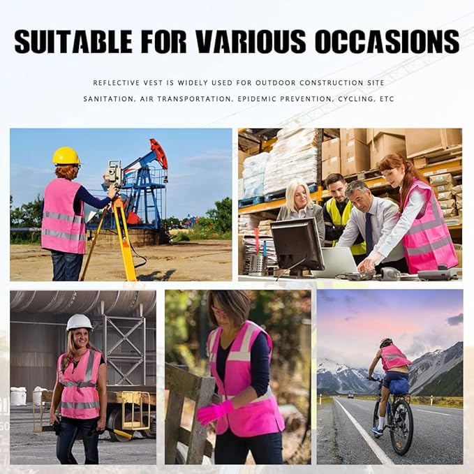 Tydon Guardian Reflective Safety Vest for Women Men High Visibility Security With Pocket Zipper Front Meet ANSI/ISEA Standard