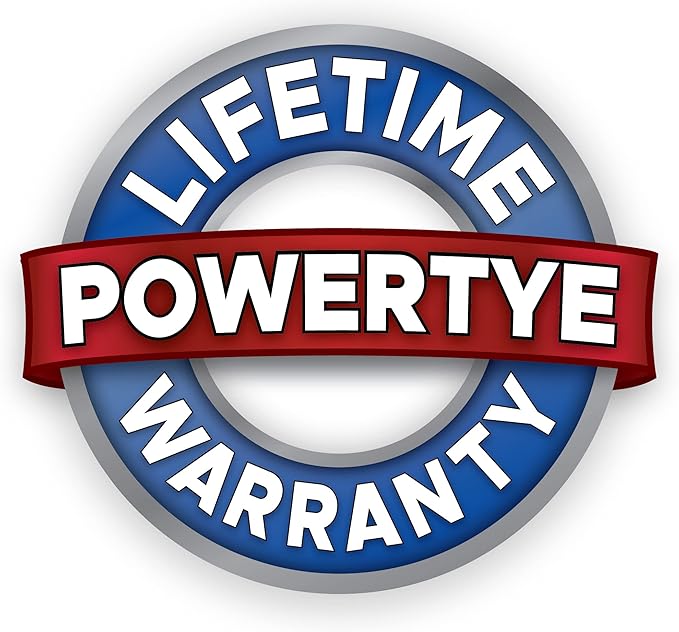 PowerTye 1.5in x 7ft Ergonomic Locking Ratchet Straps with Heavy-Duty S-Hooks - Made in USA - 1,000 lb. Working Load Limit / 3,000 lb. Breaking Strength - Blue (Pair)