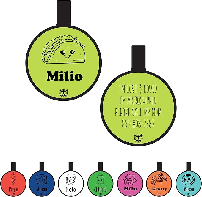 Silent Identification with Waterproof and Durable Silicone Dog Tags: Lightweight, Allergen-Free, and Customizable Round Foods Lime