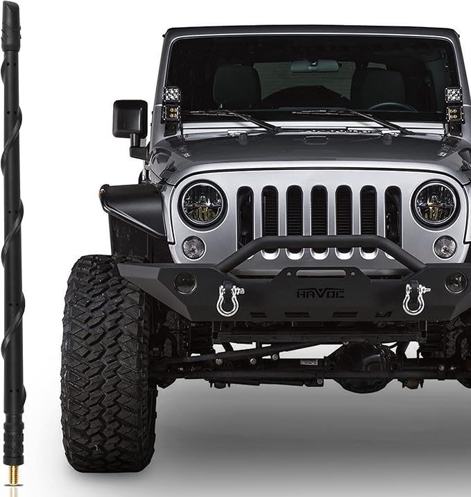 VOFONO 13 Inch Antenna Compatible with 2007-2025 Jeep Wrangler Gladiator JT Rubicon Sahara 4XE Willys Sport Unlimited, Jeep Car Accessories AM FM Radio Antenna Short Replacement Upgrade