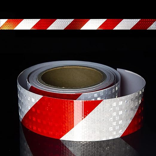 Reflective Tape, 2 Inch x 32.8 Feet Feet, Red White High Viscosity Safety Reflective Stickers Outdoor Waterproof for Trailers, Bikes, Cars