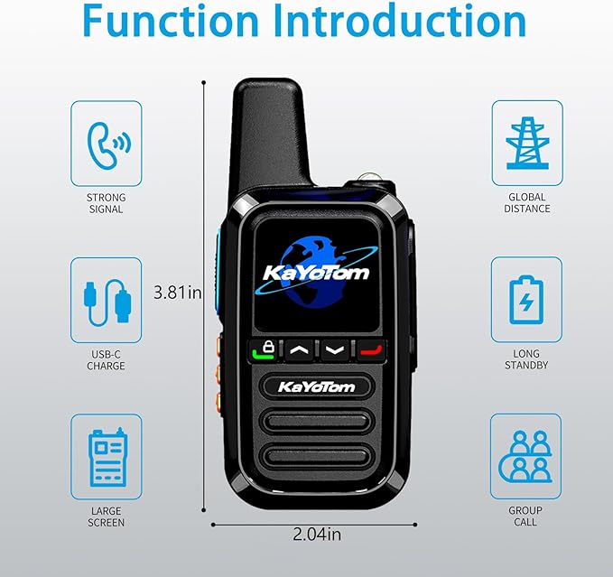 8 Pack Global Walkie Talkie-Unlimited Distance Walkie Talkie-Long Distance walkie Talkie with Clear Audio for Truck Drivers to Communicate remotely During Logistics Operations(SIM Card Included)