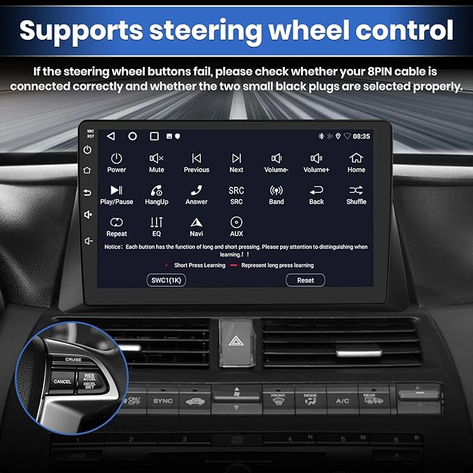 Android 13 Car Radio Stereo for Honda Accord 2008-2013, 10.1 Inch Touch Screen with SWC AM FM WiFi GPS DSP BT with Backup Camera 2GB+64GB