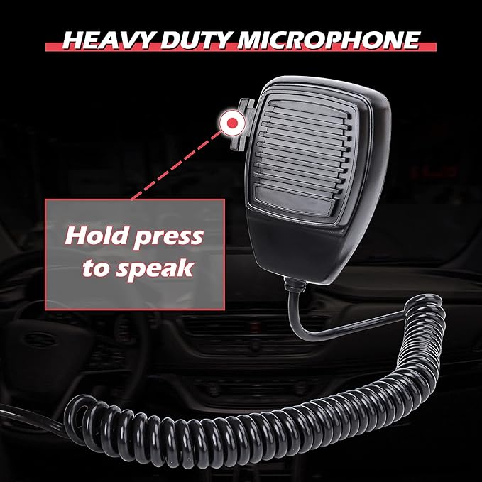 Police Siren 8 Tones PA System 130DB 200 Watt, Heavy Duty Handheld Microphone, Dual 20A Auxiliary Switch, Emergency Siren for Car Truck Vehicles