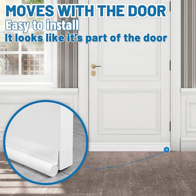 MAXTID Under Door Draft Seal for Bottom of Doors 30 Inch Small Size Door Blocker Door Draft Stoppers Under Door Gap Filler Weather Stripping Door Seal Strip
