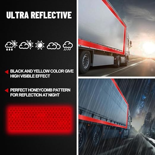 Reflective Tape, 2 Inch x 30 Feet - High Intensity - Red Reflective Safety Tape Waterproof Conspicuity for Trailer Reflector Trucks Bikes Baby Strollers Helmets