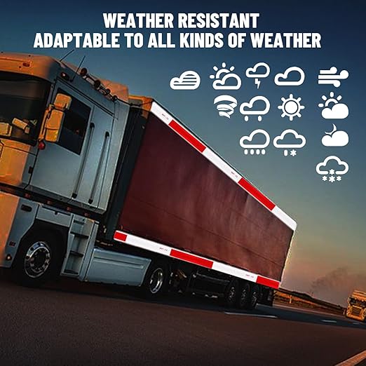 Reflective Tape, 1 Inch x 30 Feet - High Intensity - Red & White Reflective Safety Tape Waterproof Conspicuity for Trailer Reflector Trucks Bikes Baby Strollers Helmets
