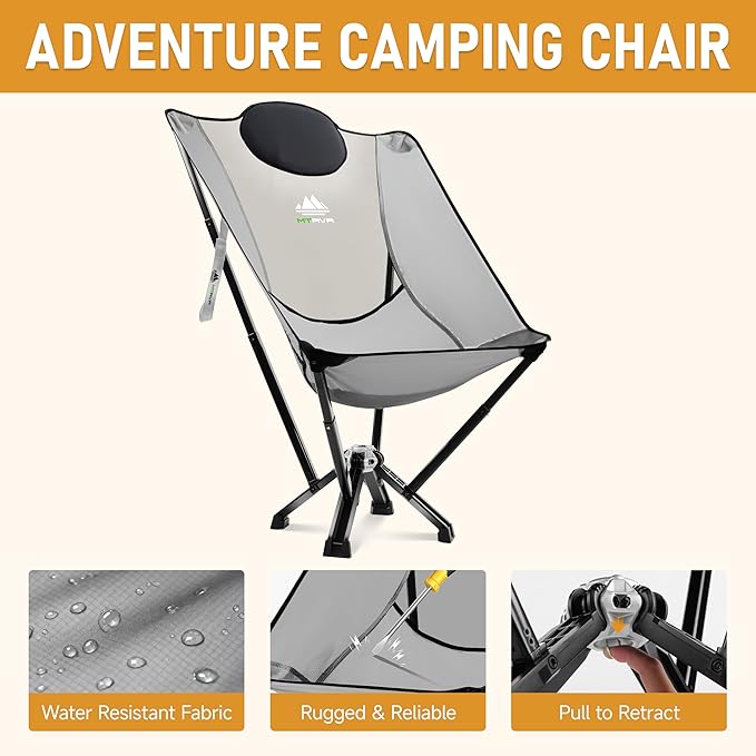 High-Back Camping & Indoor Chair — Full Back Support for Long Sitting, Stable Aluminum Frame, Anti-Slip Feet, Folding Chair for Home, RV & Outdoor Use