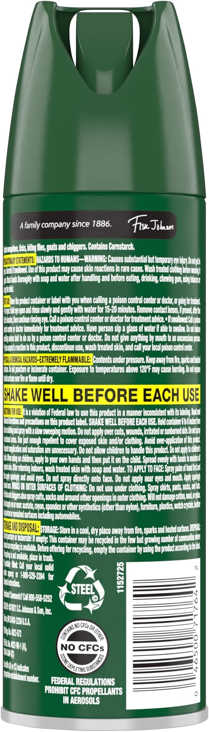 OFF! Deep Woods Insect Repellent Aerosol, Dry, Non-Greasy Formula, Bug Spray with Long Lasting Protection from Mosquitoes, 4 Oz, 2 Count