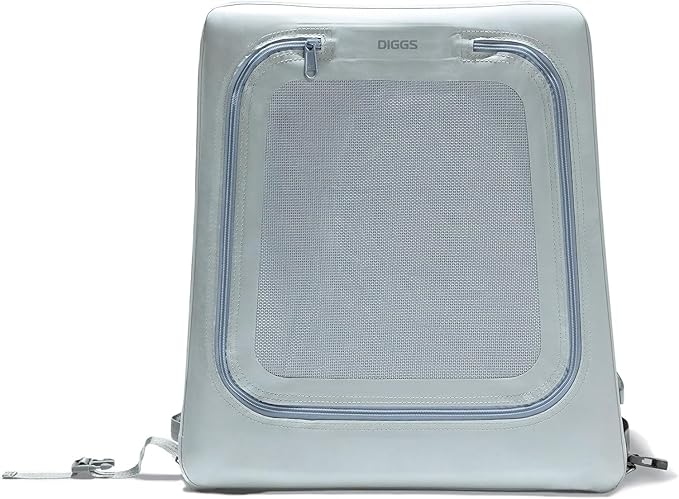 Diggs Enventur Small Inflatable Travel Dog Crate – Ultra-Light & Portable Dog Crate – Puncture-Resistant, Waterproof, Compact – Safe, Durable for Adventures & Travel - 27" L x 18" W x 20" H (Grey)