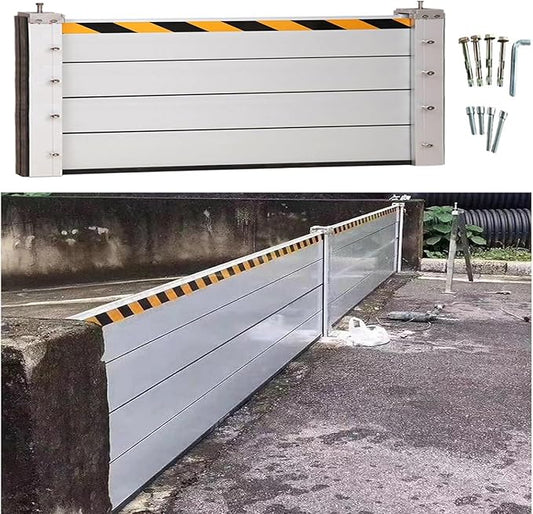 Reusable Aluminum Flood Barriers/Gates for Home Doors, 3/4/5/6/7/8/9/10/11/12/13/14/15/16/17/18ft Long Flood Prevention Barrier Water Stopper Shield for Outside/Indoor/Garage Door(H 2.6ft(8