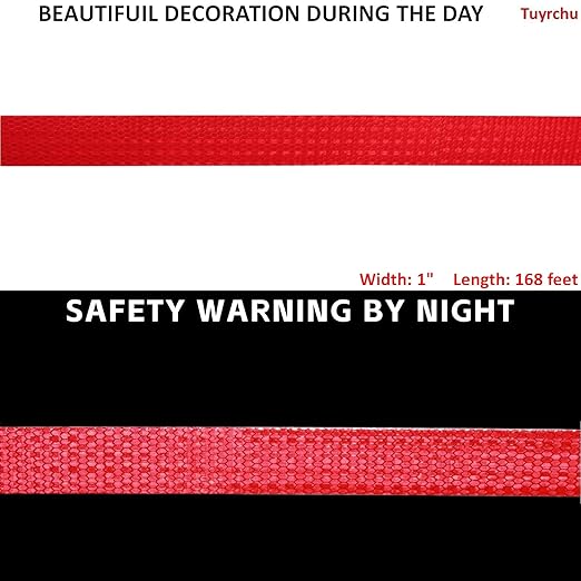 Red Reflective Tape 1 inch Wide for Bikes, Outdoor Waterproof High Visibility Safety Warning Reflector Sticker Strips (168 feet)